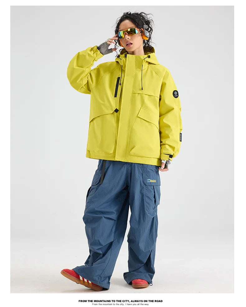 2025 Man Mountaineering Jacket Windproof Waterproof Hiking Jackets for Men Fashion Hip Hop Design Casual Oversize Outdoors Coat