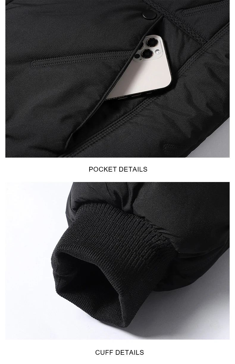 Men's Jacket  Autumn Winter Thickened Warm Comfortable Breathable Casual Coat Outdoor Solid Color Windproof Zippered Jacket