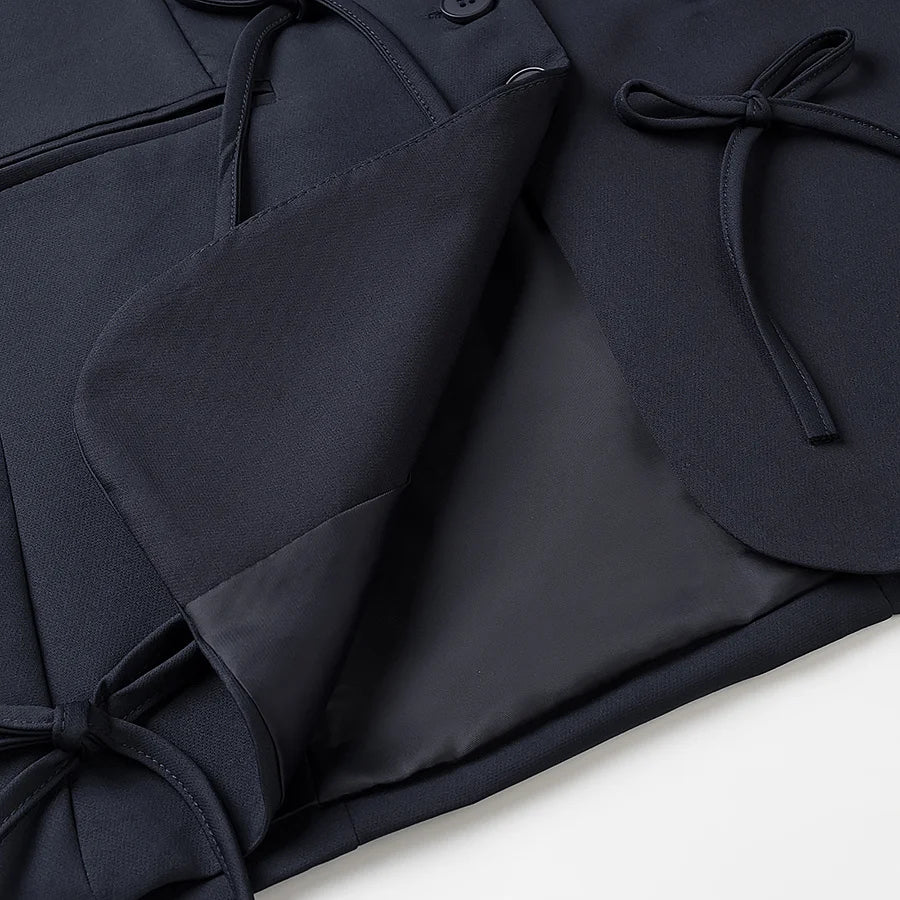 2025 new women's clothing fashion European and American style French fashion design bow decorative blazer