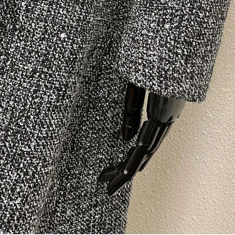 Female Overcoat 2025 New Fashion Gray Women Woolen Coat Autumn Winter Temperament High Quality Casual Women's Woolen Coat H249