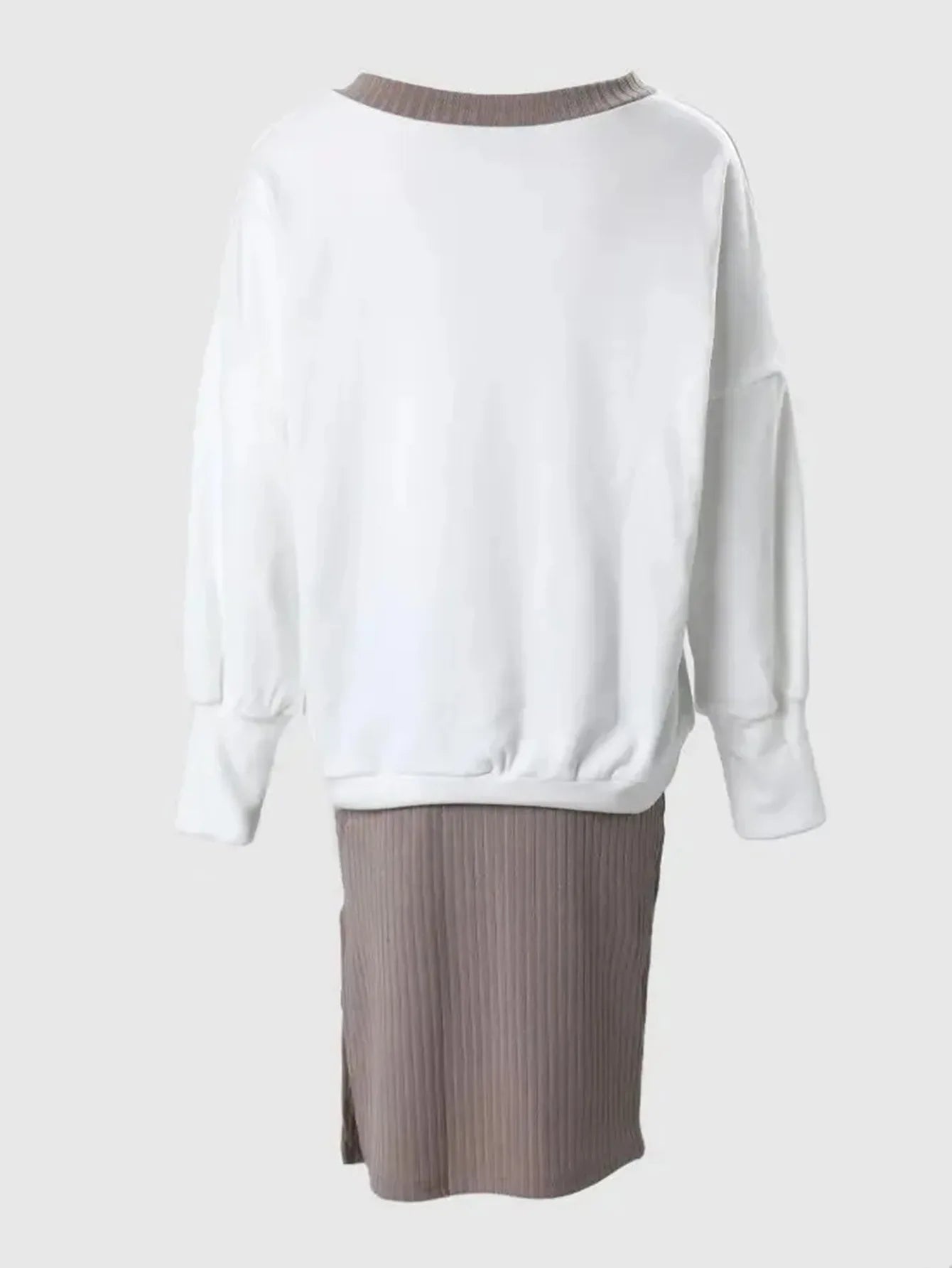 Autumn Winter Casual Loose V-neck Sweatshirt Suit Women's Tight Skirt Long-sleeved Top Two-piece Set New Fashion Holiday Sets