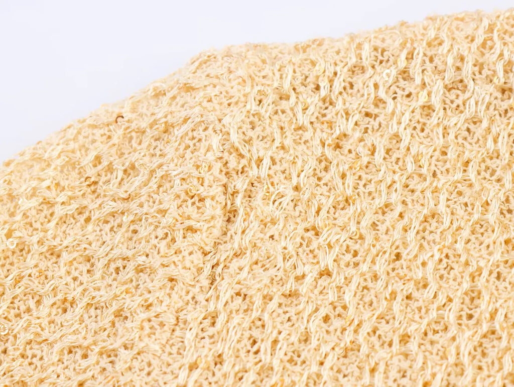 Women's Clothing 2025 New Style European And American Fashion Simple Pearl Decoration Knitted Top Knitted Vest