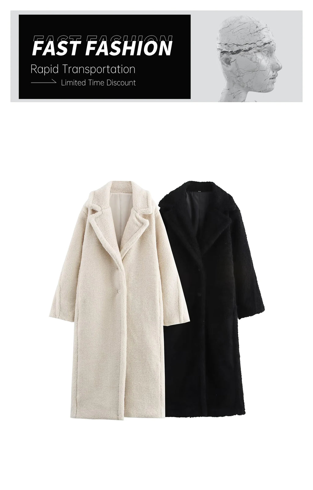 women's coat jacket with collar long sleeved single breasted solid color winter new warm coat jacket