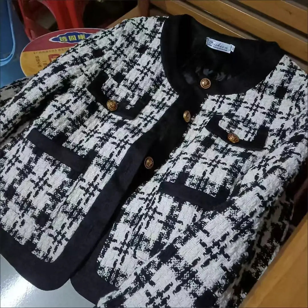 Autumn Winter Jackets Women Loose plaid Short Outwaer 2025 New Female Casual All-match Temperament Warm Ladies Overcoats