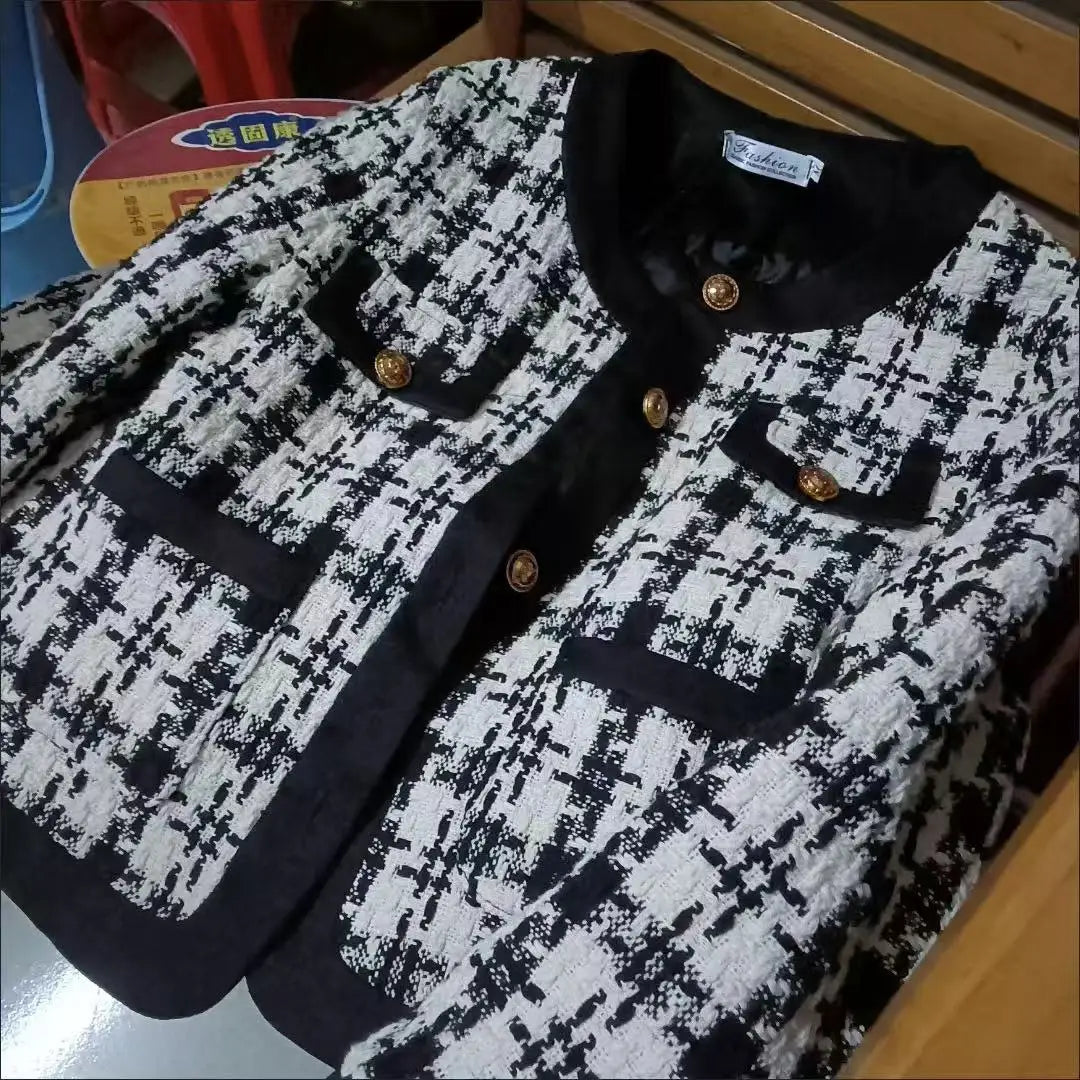 Autumn Winter Jackets Women Loose plaid Short Outwaer 2025 New Female Casual All-match Temperament Warm Ladies Overcoats