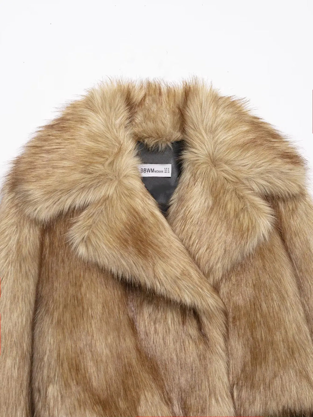 HH  Women ' s Winter Plush Coat Warm  Casual Lapel  Retro Long  Sleeved Faux Fur Effect  Short Coat Women's Fashion Coat