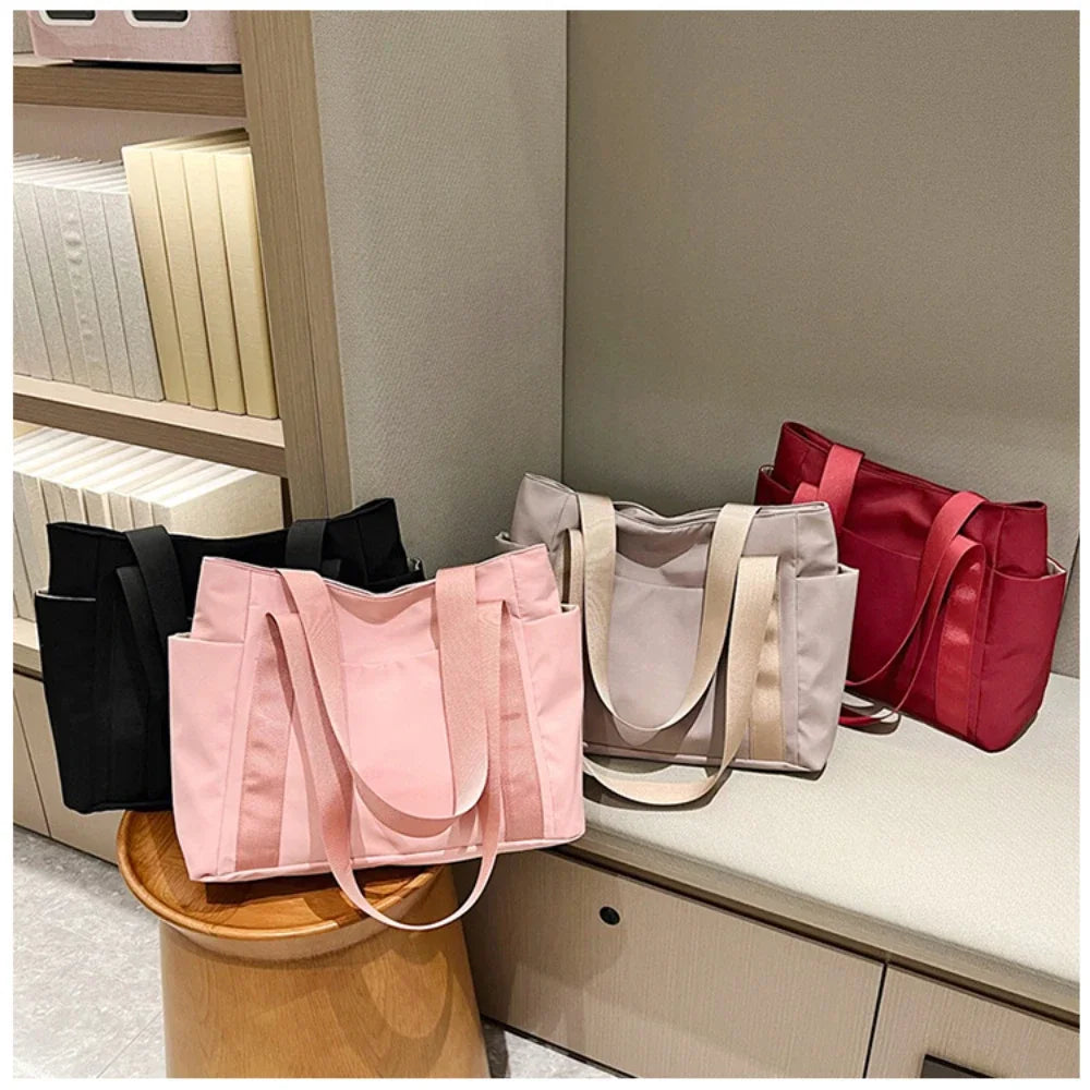 2024 New Handbags Casual Shopping Bags for Women Soft Canvas Big Capacity Tote Bag Messenger Big Mummy Shoulder Bag Ladies