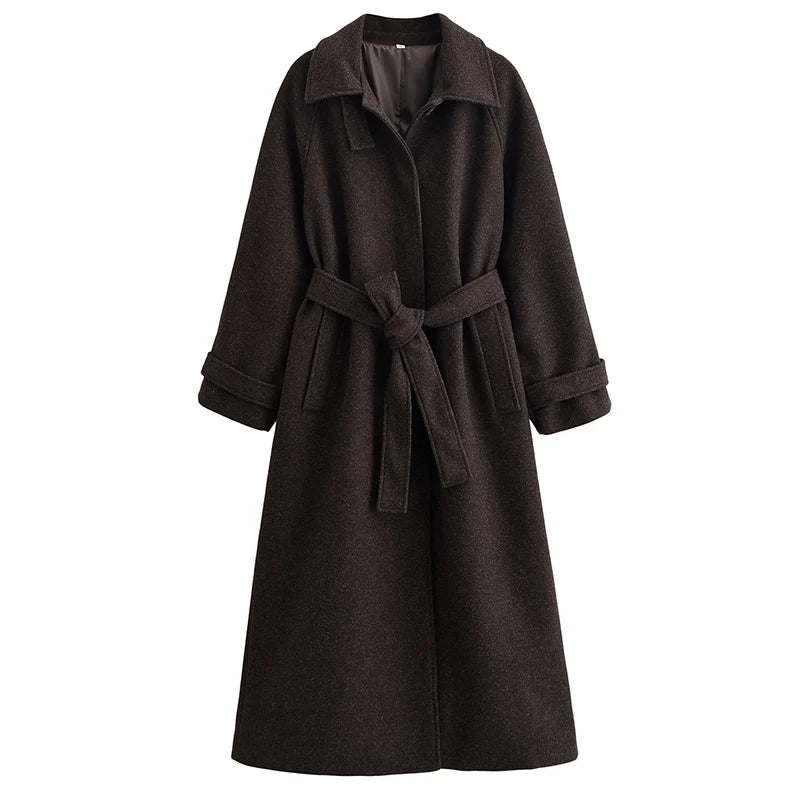 2025 New Winter Women's Woolen Coats Elegant Loose Extended Warm Women's Jackets Winter Fashion Youth Travel Holiday Woolen Coat