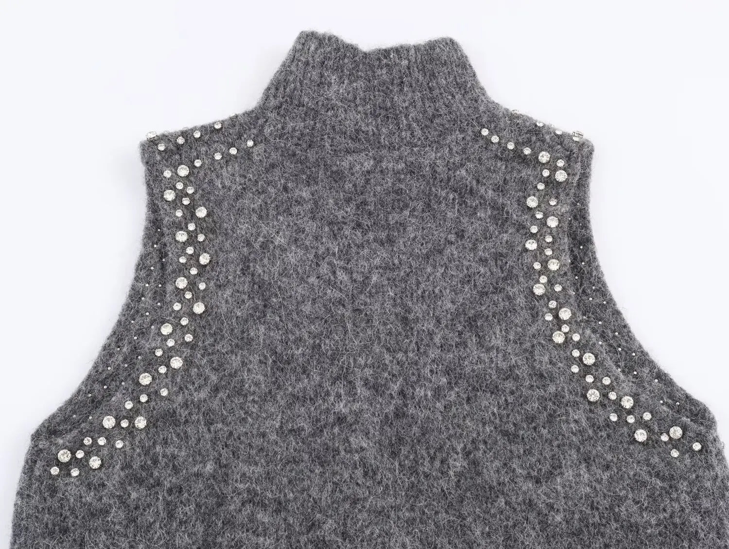 Women Vest 2025 Women Autumn New Fashion O-Neck Sleeveless Jewelry Decoration Pullover Women Elegant Hight Street Top