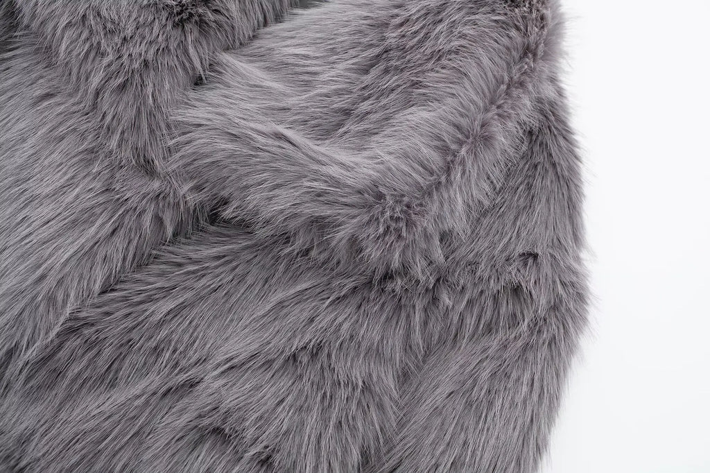 HH Winter Casual Women Solid Faux Fur Jackets 2024 Lapel Long Sleeve Patchwork Buttons Designer Coats Female Fashion Outwear