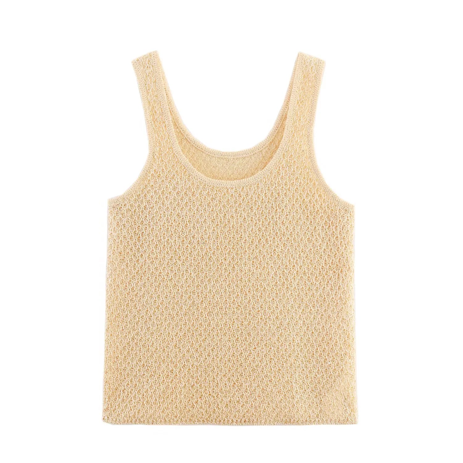 Women's Clothing 2025 New Style European And American Fashion Simple Pearl Decoration Knitted Top Knitted Vest