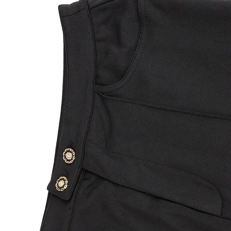 Women Trousers Summer Streetwear Fashion Pockets Button Black Sexy Trousers Casual Slim Elegant Female Versatile Pants Clothing