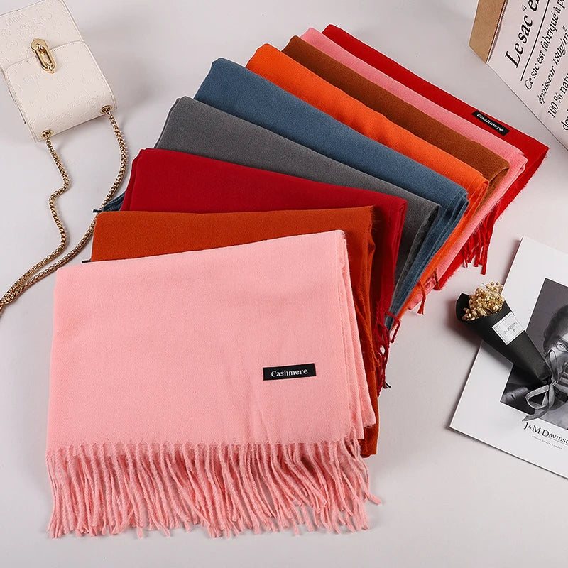 Women's Scarf Pashmina Shawls and Wraps for Evening Dresses Travel Office Winter Wedding Cashmere Feel Large Scarves