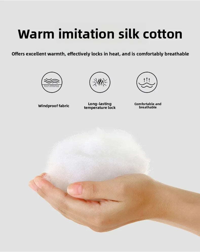 Men's Winter Jacket Woolen Collar Cotton-padded Jacket Outdoor Thickened Hooded Jacket Casual and Windproof Jacket for Teenagers