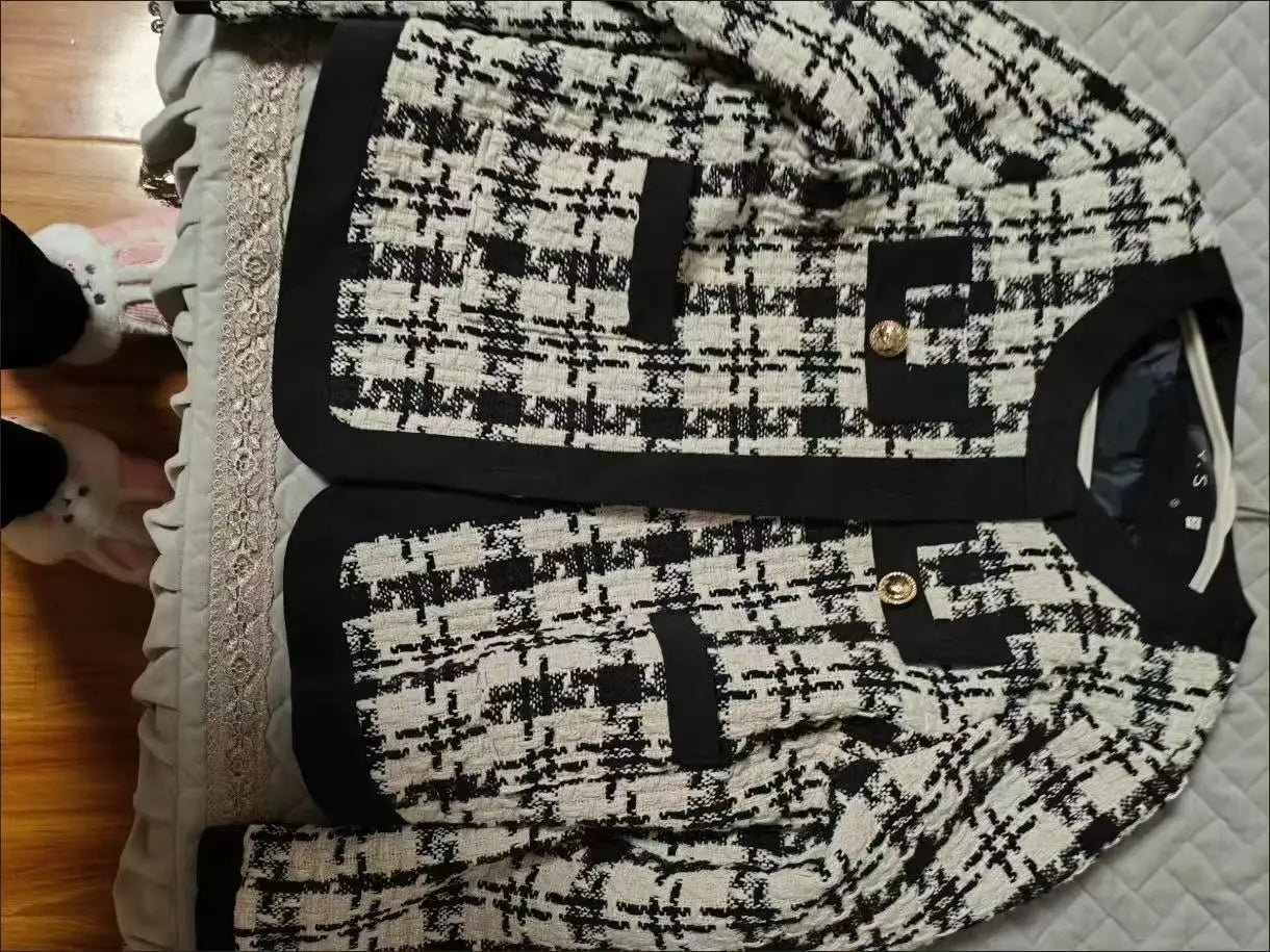 Autumn Winter Jackets Women Loose plaid Short Outwaer 2025 New Female Casual All-match Temperament Warm Ladies Overcoats