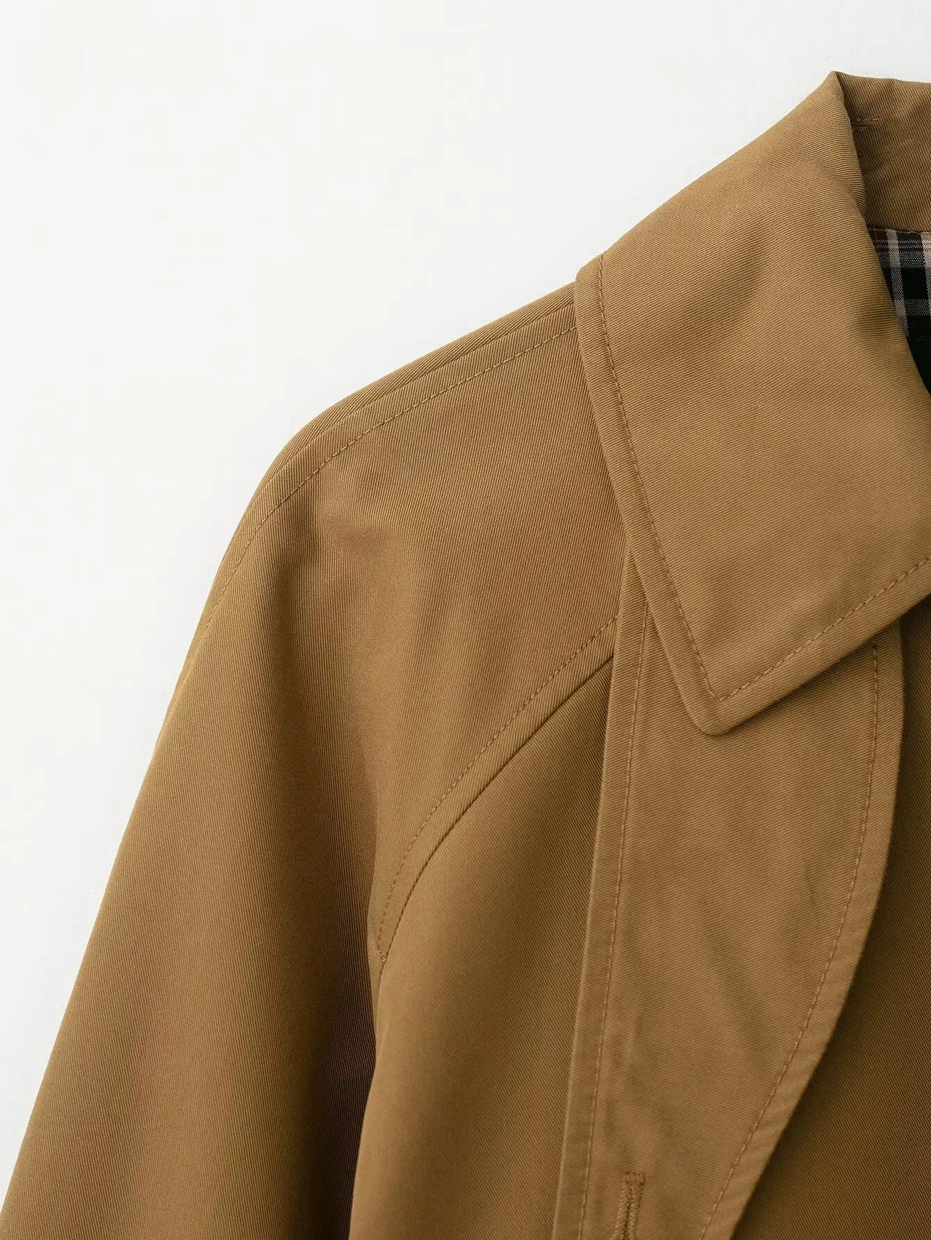 2025 New Women Mid-length Trench Coat Solid Single-Breasted Stand Collar Classic Windbreaker Female Casual Chic Outerwear