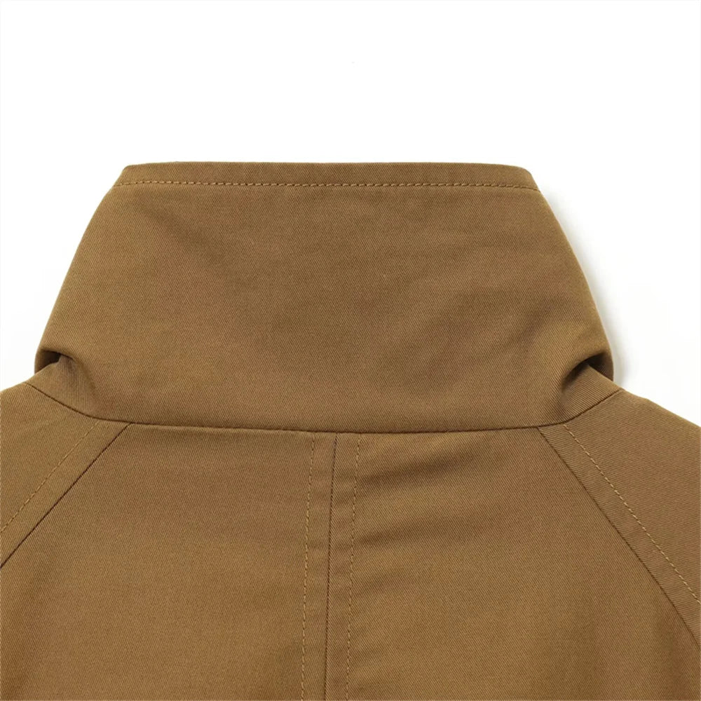 s new women's clothing is fashionable casual loose fit high neck design double-sided windbreaker jacket