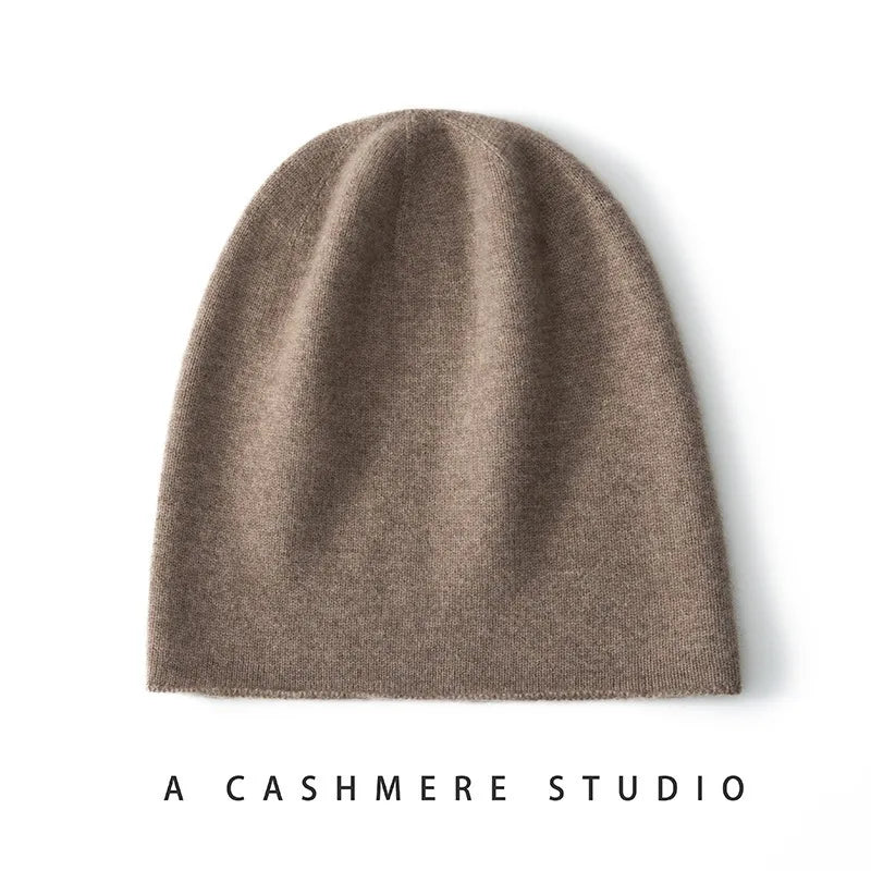 100% pure goat wool hat in winter men and women couples knitted piles of hats to keep warm and versatile