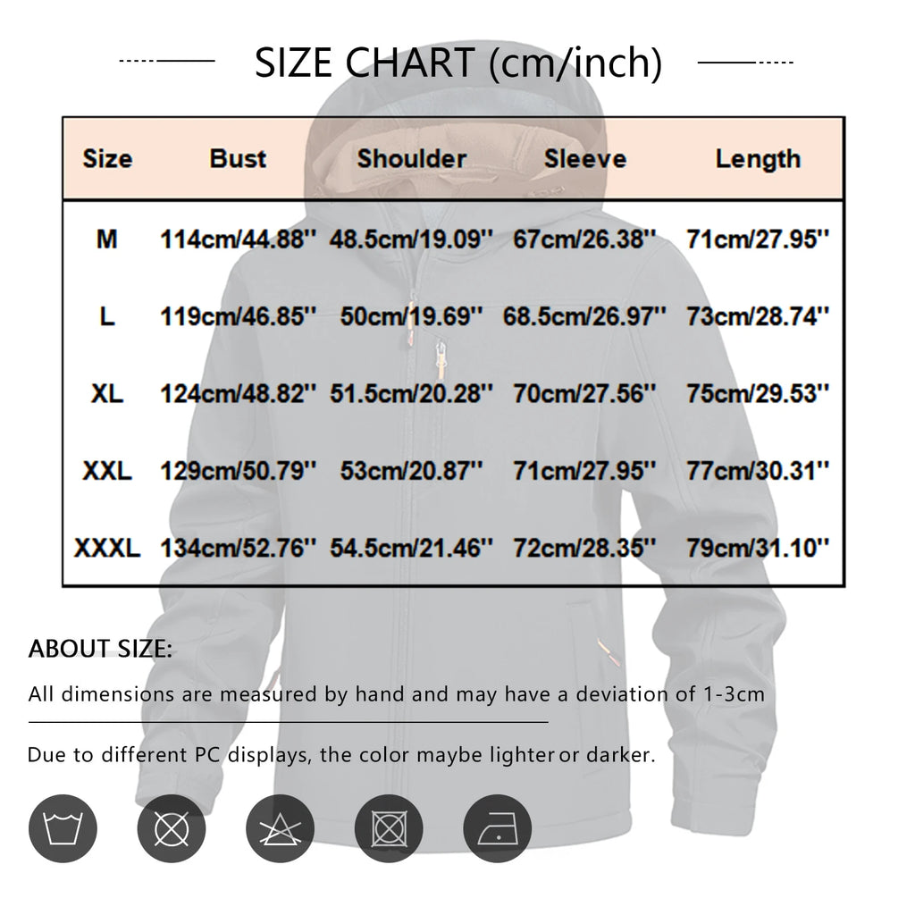 Autumn Winter Hooded Jackets For Man Outdoor Hiking Hunting Fishing Waterproof Hooded Casual Fleece Jackets Men Outwear Coats