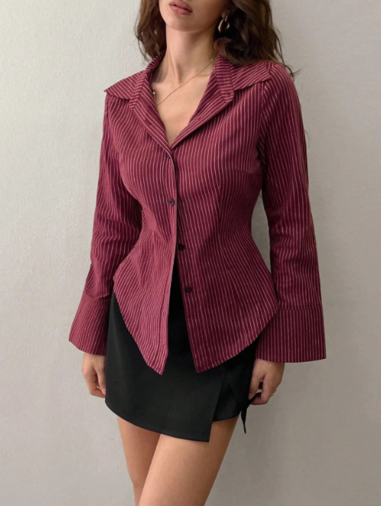 Women's Striped Shirt for Autumn 2025 New Arrivals for Early Autumn For Home & Everyday Wear Minimalist Style