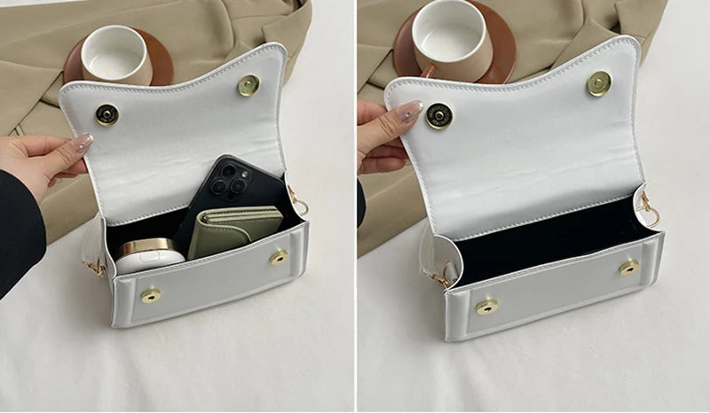 Women's New Flip Small Handbag Fashion Solid Color Shoulder Bag