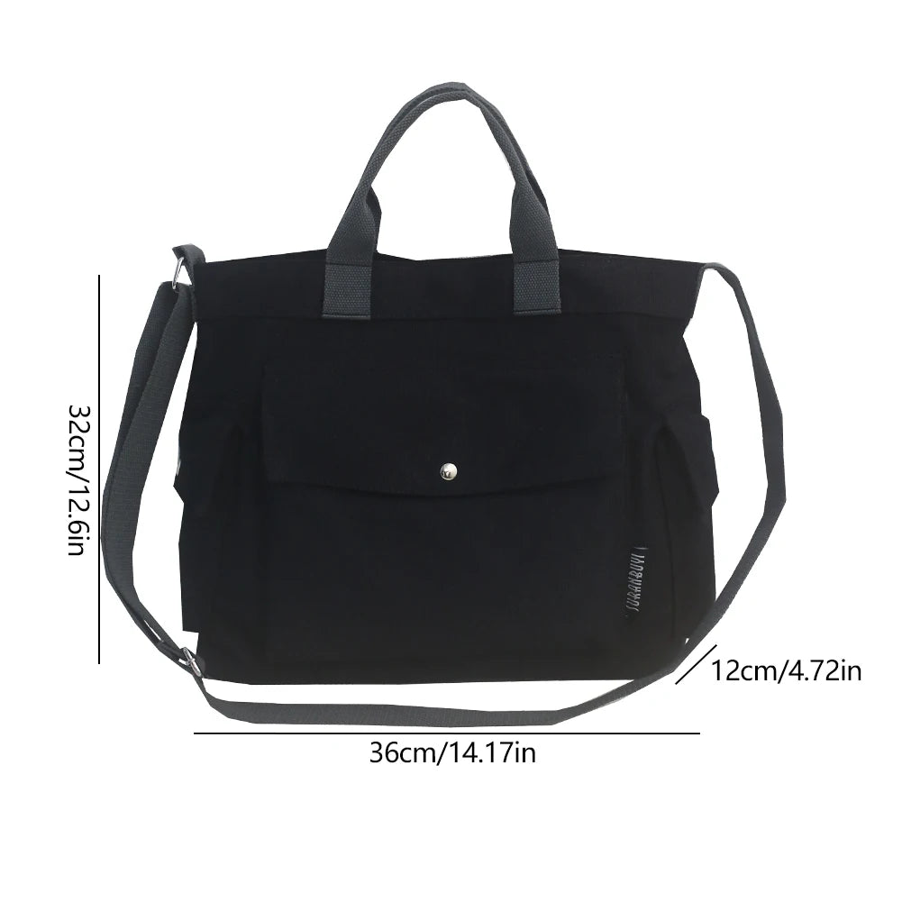 Women's School Messenger Bags For Women Shoulder Ladies Designer Handbag Solid Large Capacity Casual Canvas Shoulder Female Bags