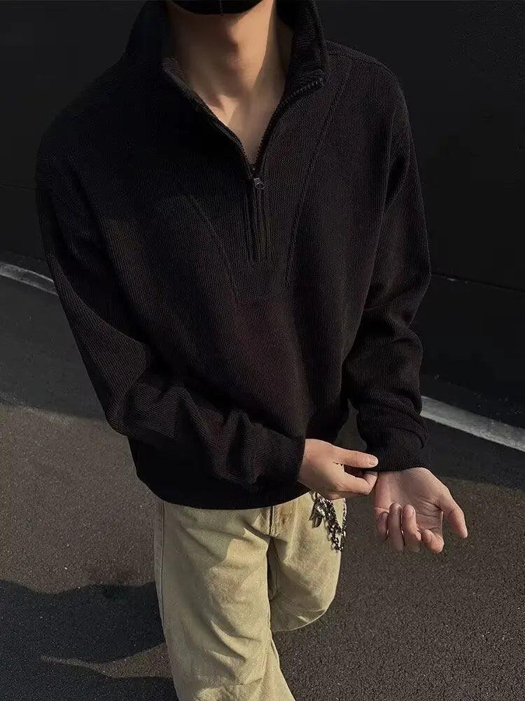 Men's new wool coat in autumn and winter 2025 fashion trend solid color stand collar versatile button jacket men