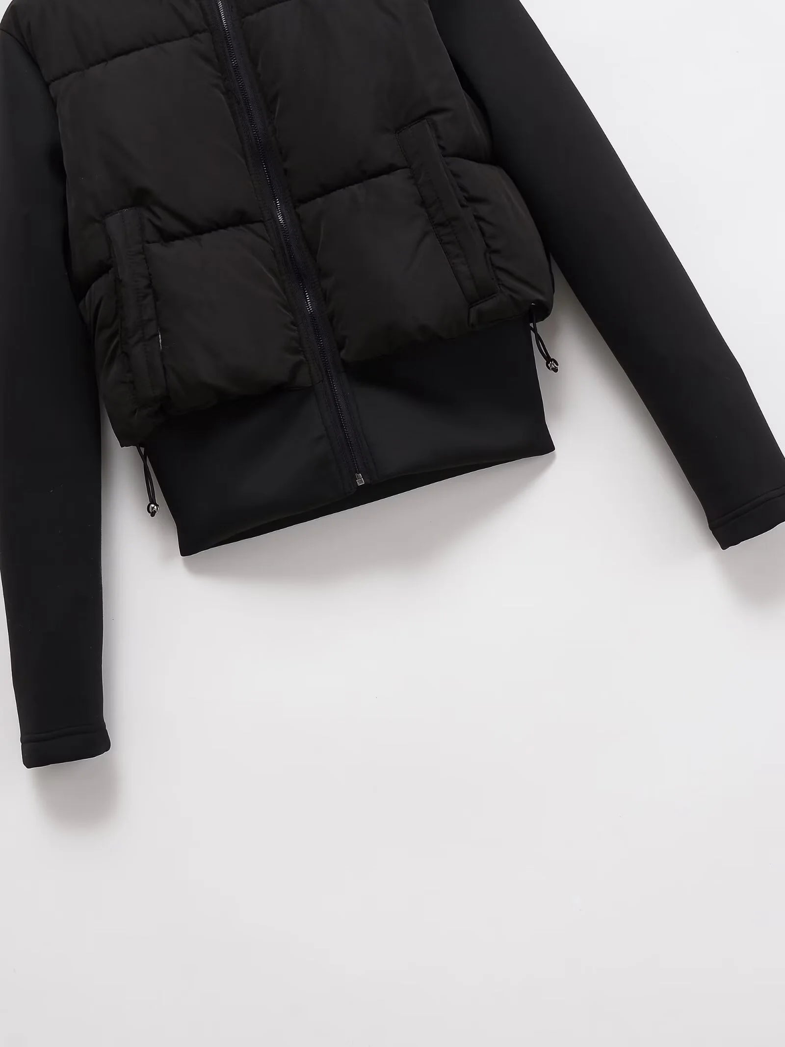 UNIZERA2025 autumn new women's casual fashion slim stretch fabric splicing cotton coat warm hooded cotton coat