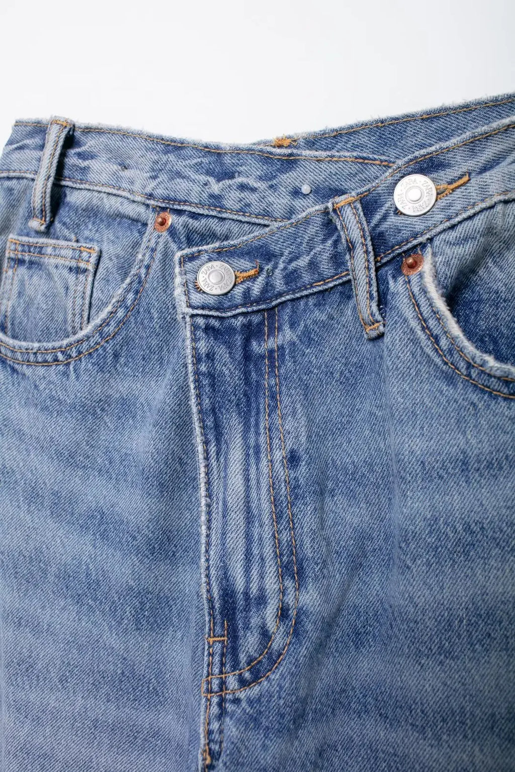 Jeans For Woman New Fashion Asymmetric Design High Waist Wide Leg Trousers Casual Women's Straight Leg Jeans