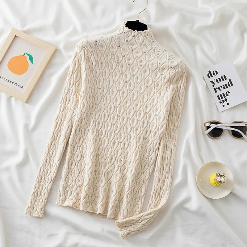 2025 Cashmere Turtleneck Women Sweaters Autumn Winter Warm Pullover Slim Tops Knitted Sweater Female Jumper Soft Pull  Tops