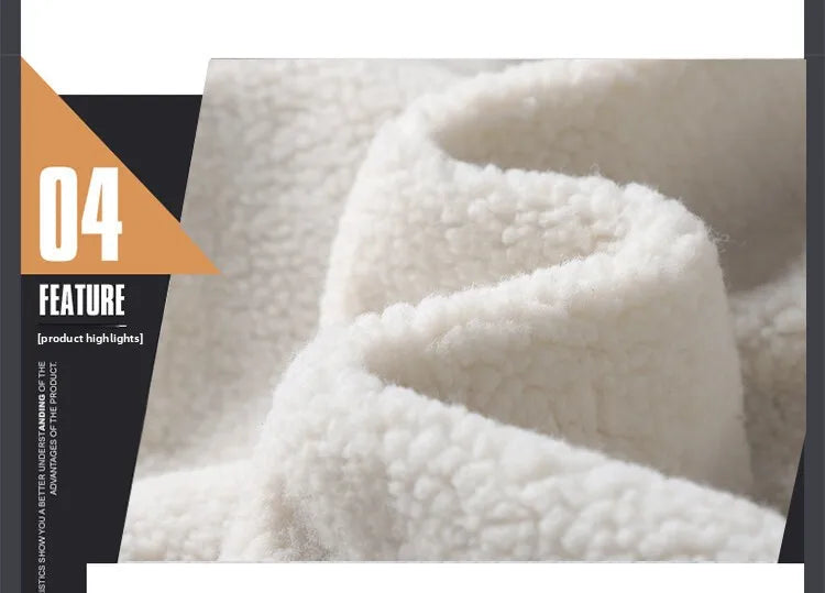 Corduroy lamb wool jacket men's winter loose fleece thickened casual lapel jacket men's clothes men jacket