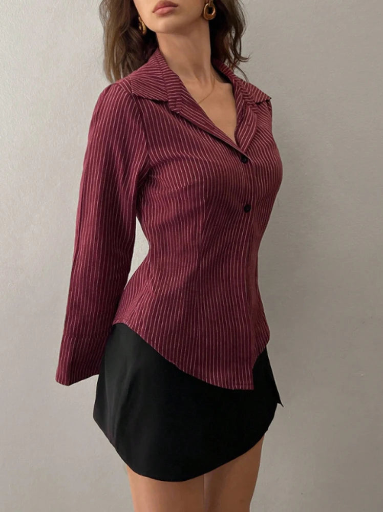 Women's Striped Shirt for Autumn 2025 New Arrivals for Early Autumn For Home & Everyday Wear Minimalist Style