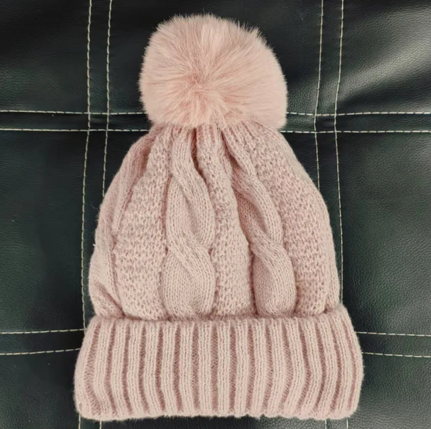 Woolen hat, knitted hat, new style, winter, large brim, versatile, warm, women's, lined with fleece, thickened