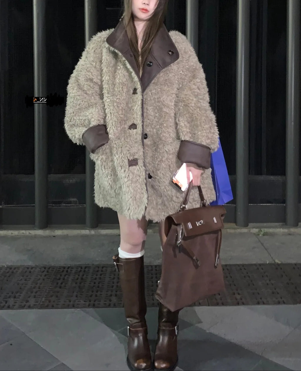 Two-sided Lamb Wool Coat Women's Mid-winter Long Loose Fur Premium Warm Coat