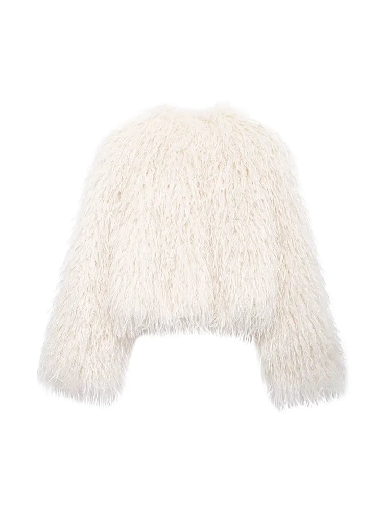 2024 New Autumn And Winter Women Warm Short Cotton Clothing Ladies Casual Faux Fur Coat Female Solid Color Fashionable Coat