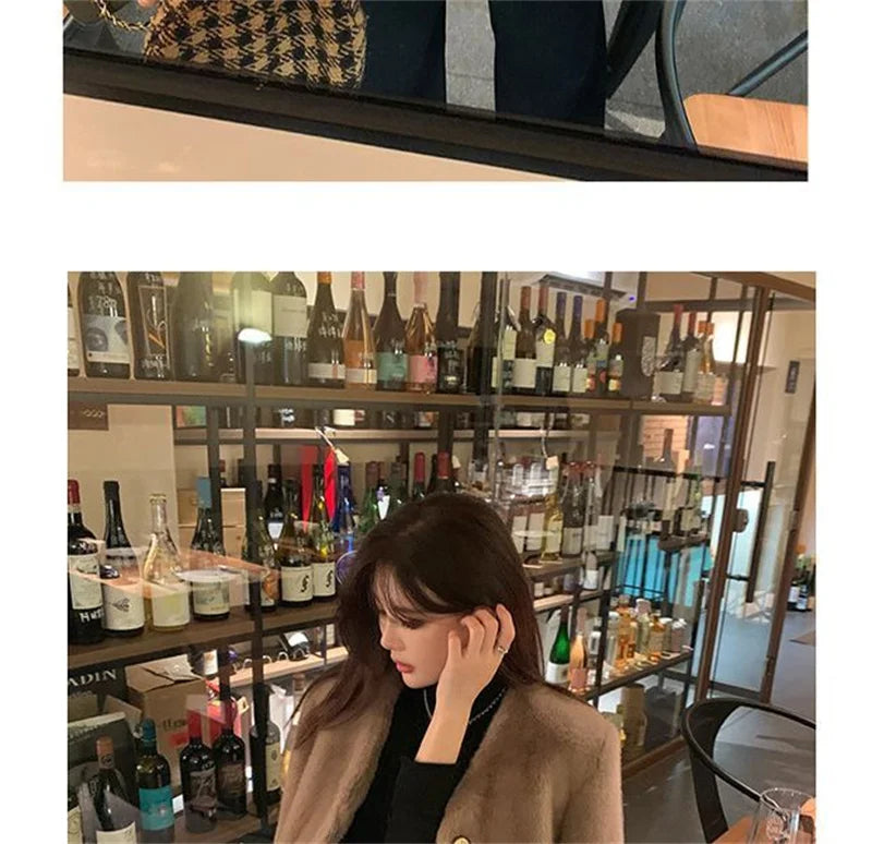 Women's Coat  Women's fur Coat New Fashion Mink fur Coat Women's Autumn and Winter new Fur Short Ladies Wind Chaebol Daughter