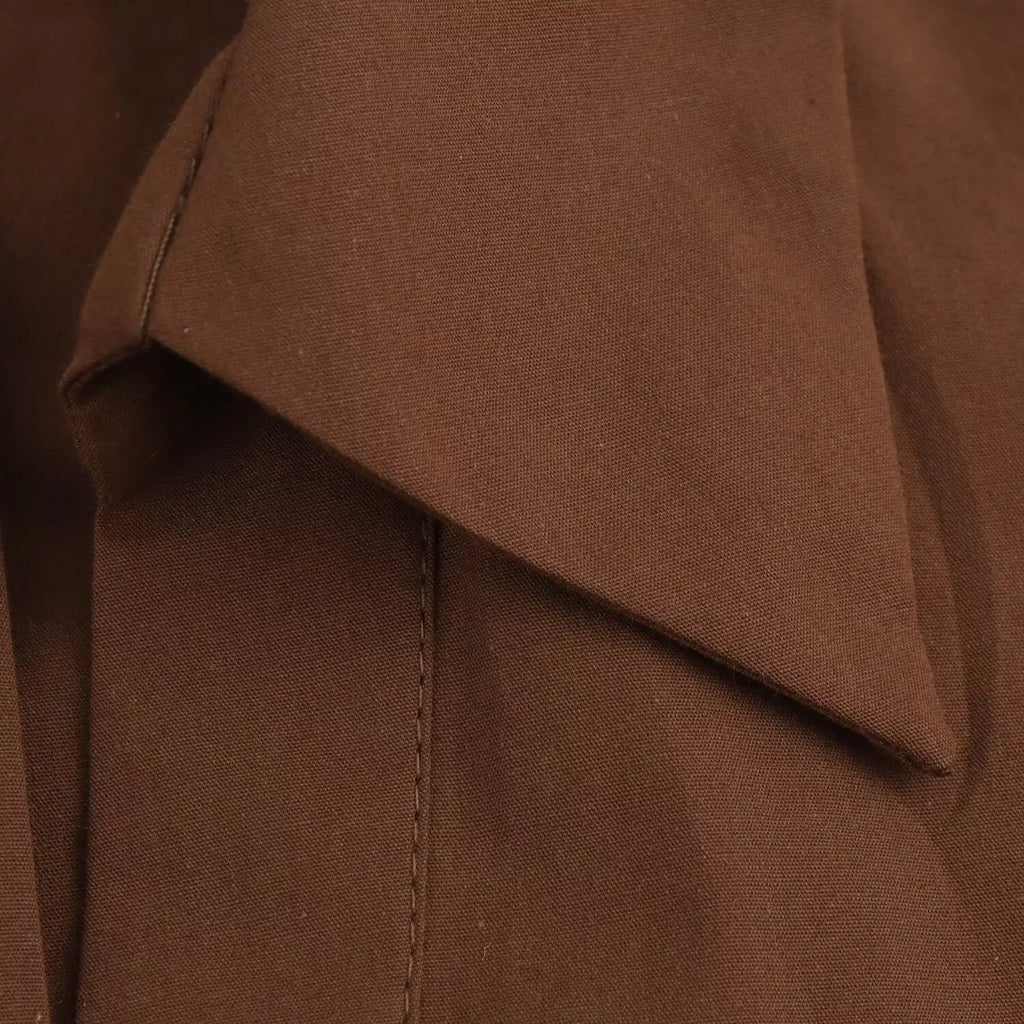 Women's Shirt Simple Wide Sleeve Comfortable Long Sleeve Collar Solid Color Temperament Spring New Style Shirt