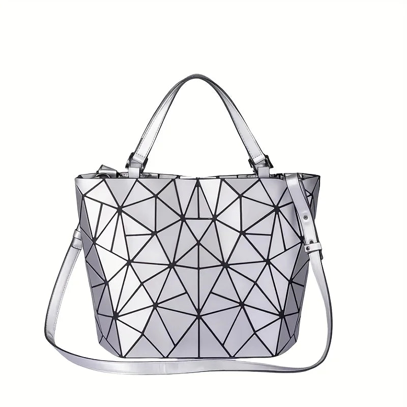 Women Handbag Tote Bag Ladies' Large-capacity Shoulder Bags Geometric Handbag Matte Bucket Bag Women Folding Crossbody Bag