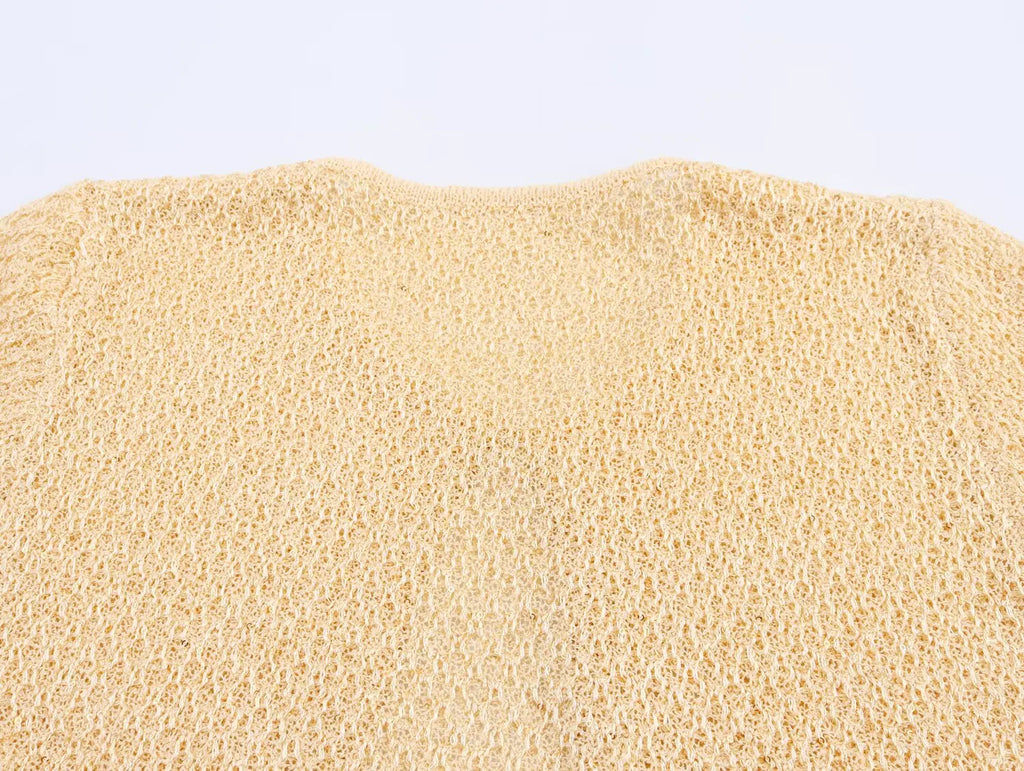 Women's Clothing 2025 New Style European And American Fashion Simple Pearl Decoration Knitted Top Knitted Vest