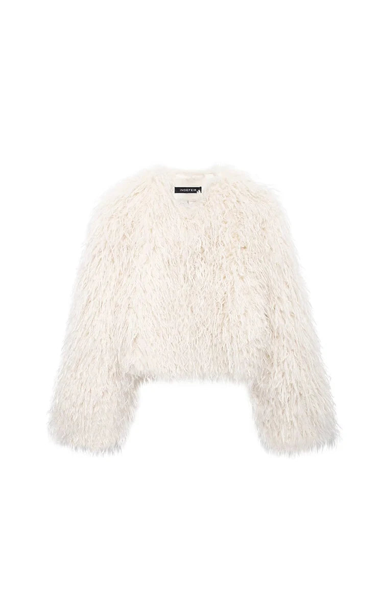 2024 New Autumn And Winter Women Warm Short Cotton Clothing Ladies Casual Faux Fur Coat Female Solid Color Fashionable Coat