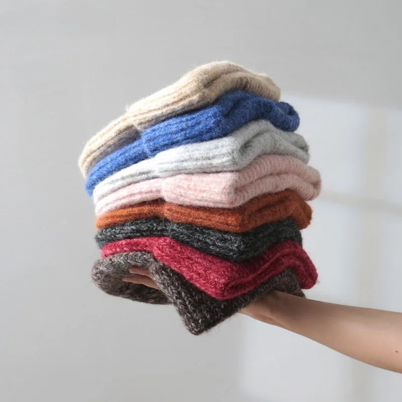 2025 Wool Warm Winter Hat for Woman Big Head Soft Beanies Female Thick Knitted Cashmere Hat Unisex Skiing Ski Outdoor Cap