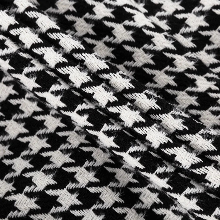 Long Coat Women Coats Work Turn Down Collar Houndstooth Thick Work Trench Streetwear Elegant Jackets Open Stith Autumn Winter