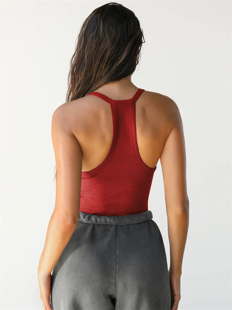 Women Casual Summer Tank Tops Sexy Deep V Neck Sleeveless Basic Cami Top Shirt Slim Knit Ribbed Racerback Y2K Slim Fitted Tops