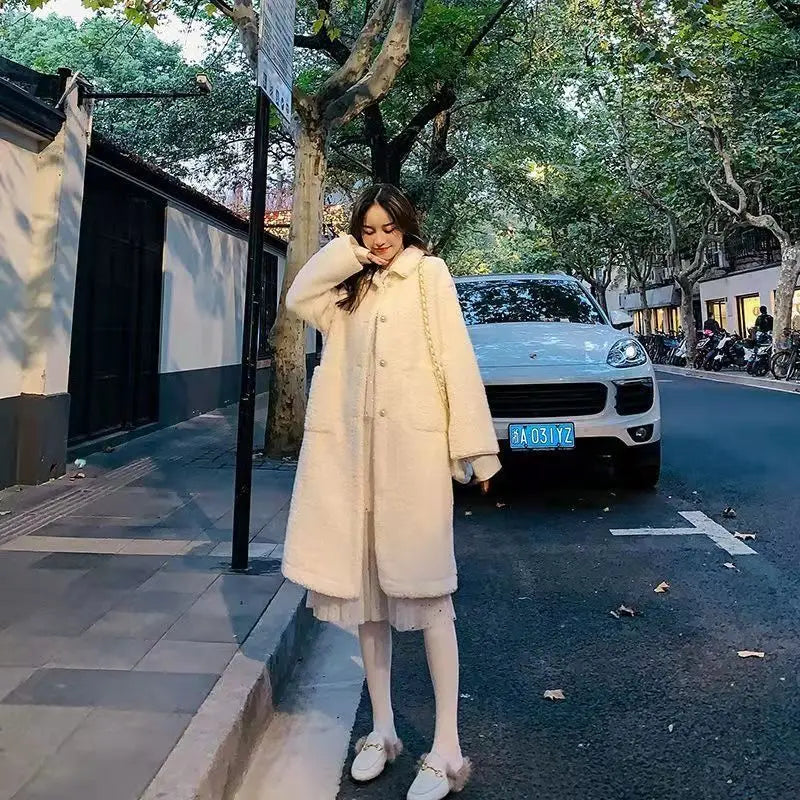 Wool Blend Coats Womens Woolen Coat Lining Fall Corduroy Jacquard Stand-Up Collar Chic French Style Conference Cleanfit Tasteful