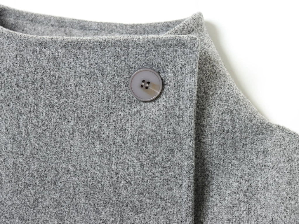 2025 Winter New Women's Casual Fashionable Simple Versatile High-Neck Long-Sleeved Double-Breasted Loose Wool Coat