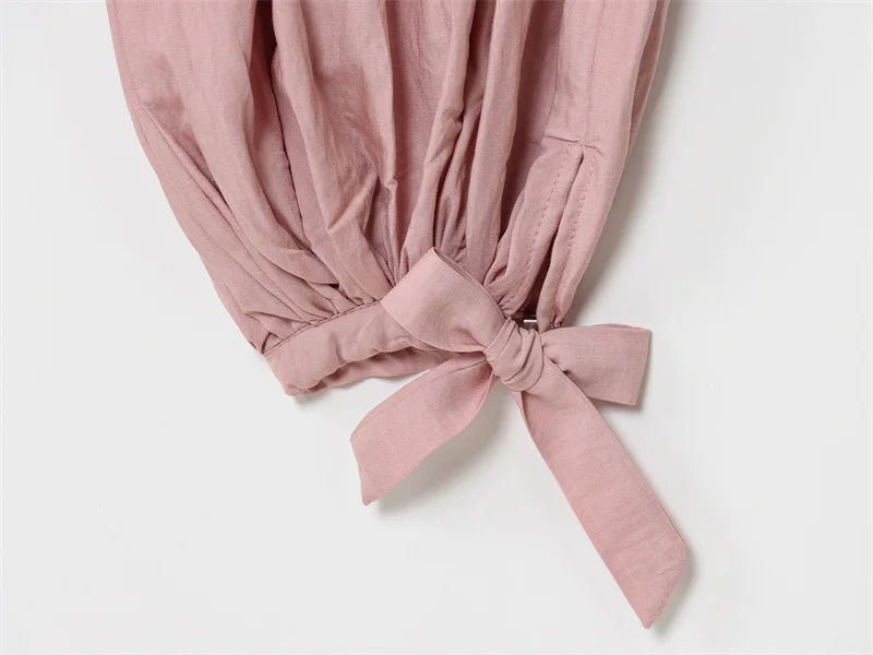 Women's Trousers New for Fall 2025 Pink Loose Pleated Decorative Trousers Casual Fashion Cute and Casual Personality Versatile