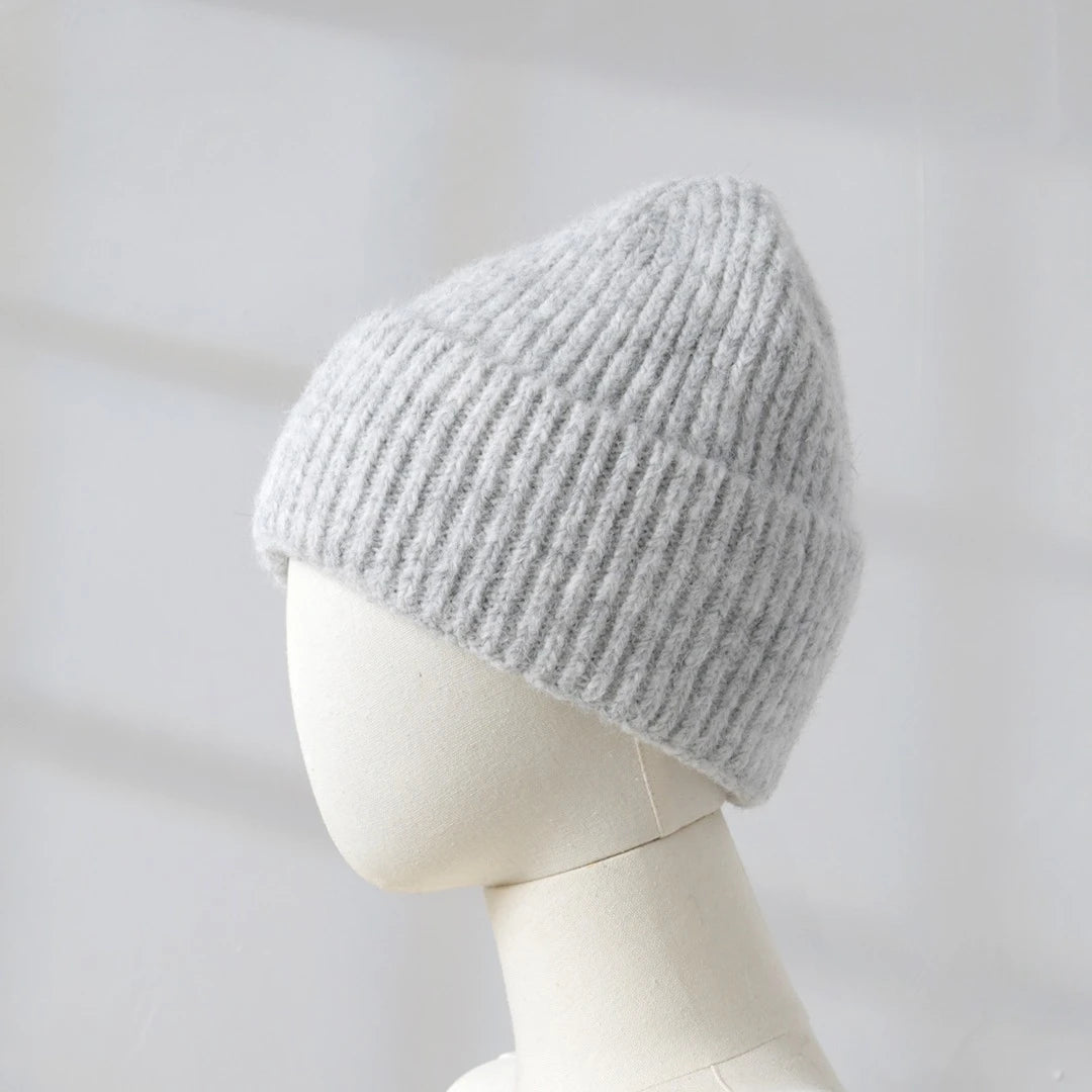 2025 Wool Warm Winter Hat for Woman Big Head Soft Beanies Female Thick Knitted Cashmere Hat Unisex Skiing Ski Outdoor Cap
