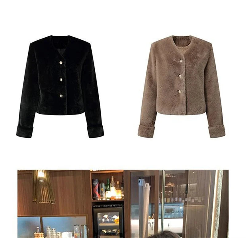 Women's Coat  Women's fur Coat New Fashion Mink fur Coat Women's Autumn and Winter new Fur Short Ladies Wind Chaebol Daughter