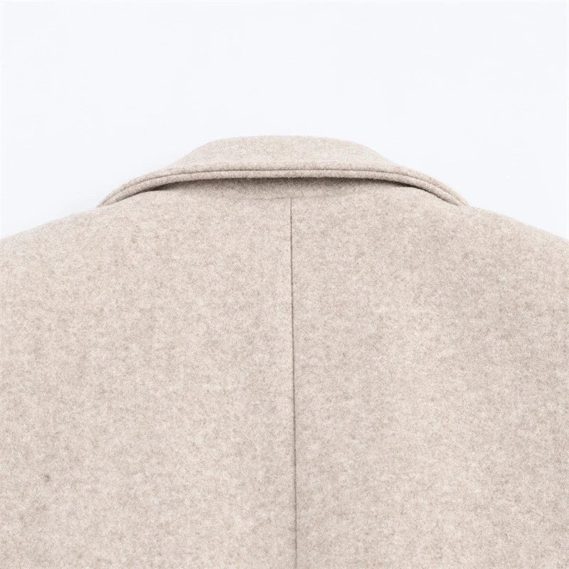 Women Trench Coat Casual Winter Warm Lapel Collar Thick Long Coat Elegant Lady Full Sleeves Chic Streetwear Outerwear