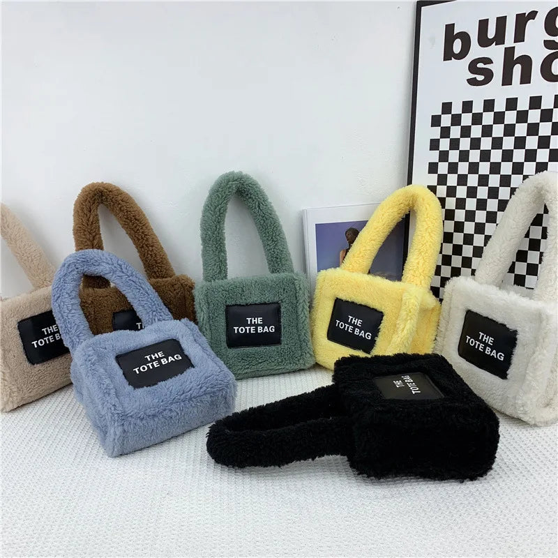 Tote Bag for Women Winter Designer Lamb Wool Fashion Letters Handbags Women's Luxury Shoulder Crossbody Bags Handbag Totes